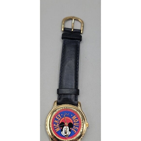 Vintage Disney Mickey Mouse Jaz Watch Rare y121x055 35mm 7" Blue Leather Band - Picture 8 of 16